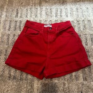 American Apparel Red Jean Shorts